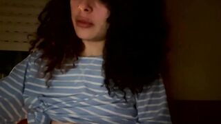 annamoran99 plays with boobs and smokes cigarettes