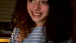 annamoran99 plays with boobs and smokes cigarettes