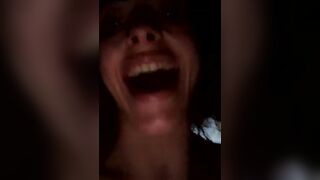 annamoran99 plays with her boobs and takes a friend's dick in her mouth