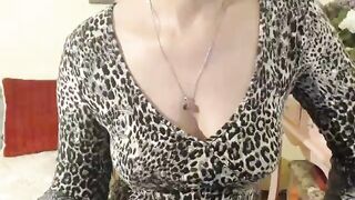 goodSnowQueen  - Milf in a beautiful dress sweetly chatting and teasing in front of the camera