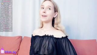 minnietammy - Young blonde chats sweetly and teases in front of the camera, embarrassed to undress