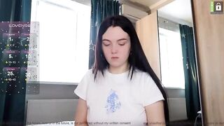 small_blondee - Brunette in clothes communicates with the chat and is embarrassed to undress in front of the camera