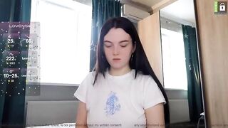 small_blondee - Brunette in clothes communicates with the chat and is embarrassed to undress in front of the camera