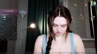 small_blondee  - Student girl chats sweetly and teases in front of the camera