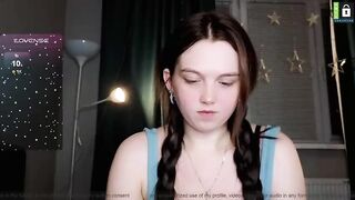 small_blondee  - Student girl chats sweetly and teases in front of the camera