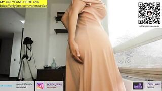 vanandjuani - young babe with big tits masturbates her pussy under her dress on camera