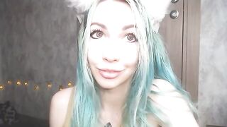 bambi - Young bitch with small tits and cat ears sweetly chats and teases in front of the camera