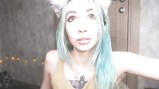 bambi - Young bitch with small tits and cat ears sweetly chats and teases in front of the camera