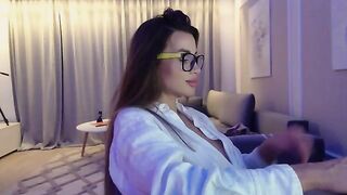 BANDITAA - Young brunette with glasses teases in front of the camera and chatting sweetly to the chat room