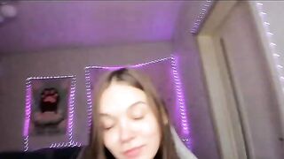 Kate_Young -  Young skinny babe with small tits sweetly chats and teases in front of the camera