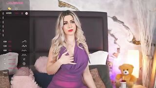 KylieBenton -  A slutty milf in a beautiful dress chats sweetly and teases her sweet figure in front of the camera