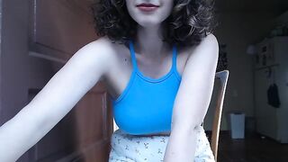 TrollopTaylor - Curly-haired babe with small tits dances in front of the camera and chatting sweetly to the chat room