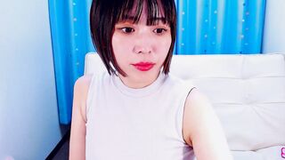 QoHIKARIoQ  -   A brunette Asian girl is sweetly chatting and doesn't want to undress for the camera.