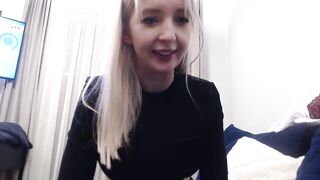 naughty_  -  A young blonde girl with her clothes on teases in front of the camera