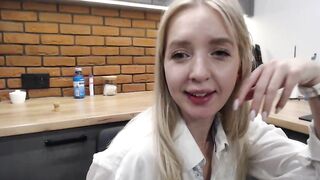 naughty_ - Blonde in the kitchen having a nice chat and teasing in front of the camera