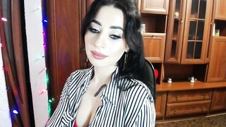 niebieskie_oczy - charming brunette chats sweetly and teases in front of the camera