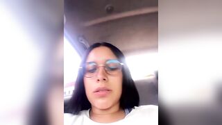 Annya - Latina in glasses chats sweetly and teases in front of the camera