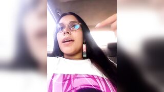 Annya - Latina in glasses chats sweetly and teases in front of the camera