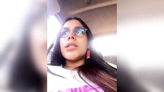 Annya - Latina in glasses chats sweetly and teases in front of the camera