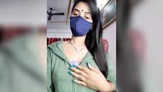 bulbul_babe - Young Indian woman in clothes teasing in front of camera and chatting cutely