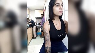 charlotte_stevenss_ - Tattooed couple have a cute chat and tease in front of the camera