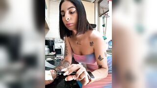 charlotte_stevenss_ - charming skinny babe in a beautiful dress sweetly chats and teases in front of the camera