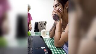 charlotte_stevenss_ - Young Latina with tattoos has a cute chat and teases in her clothes in front of the camera