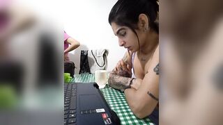 charlotte_stevenss_ - Young Latina with tattoos has a cute chat and teases in her clothes in front of the camera