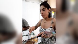 charlotte_stevenss_ - Slutty Latina with tattoos in a dress teases in front of the camera and shows her pussy with Lavens inside