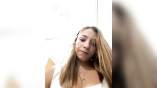 Hall_16  - Baby girl films herself in public places and chats sweetly with the chat