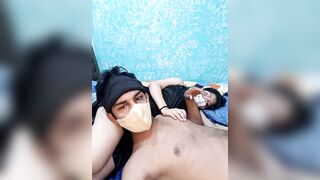 GFndBF - Young Latino couple have a nice chat and tease in front of the camera