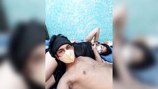 GFndBF - Young Latino couple have a nice chat and tease in front of the camera