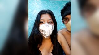 GFndBF - Young Latino couple have a nice chat and tease in front of the camera