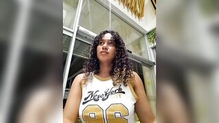 _kimberlly - Charming curly baby talks sweetly and teases in front of the camera