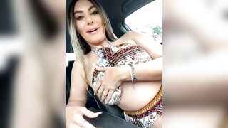 lovely_beast - Cute Latina with a big ass shows her pussy in the car on camera and chats sweetly with the chat