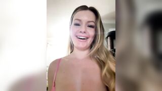 Loveshae - Blonde with small tits shows her pussy on camera in the bathroom