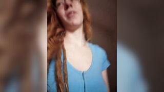 LucidLucy - Redhead babe with small tits cutely chatting and teasing in front of the camera