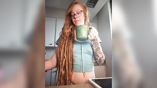 LucidLucy - Redhead babe with small tits cutely chatting and teasing in front of the camera