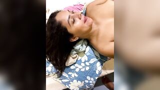 mayemarc - Busty Latina With Small Tits On Bed Pleases Her Boyfriend And Gets Enormous Pleasure From Lavens In Pussy