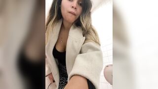 melanny10 - Horny Latina Films Herself in Public Place on Camera and Shows Her Pussy