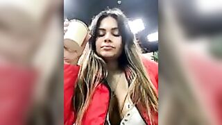 melanny10 - Latina in clothes films herself on camera on the street and chats nicely with the chat and is not embarrassed that someone will see her