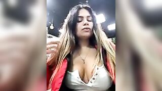 melanny10 - Latina in clothes films herself on camera on the street and chats nicely with the chat and is not embarrassed that someone will see her