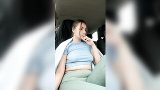 Night_dreams - Babe with big tits in the car sweetly chats and teases in front of the camera