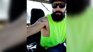 loader_hand - Bearded man films himself driving