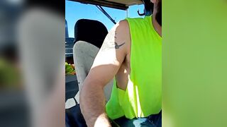 loader_hand - Bearded man films himself driving