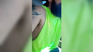 loader_hand - Bearded man jerks off his dick in the car and shows it on camera