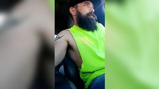 loader_hand - Bearded man jerks off his dick in the car and shows it on camera