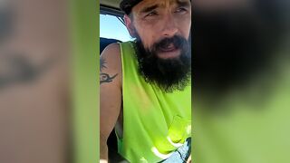 loader_hand - Bearded man jerks off his dick in the car and shows it on camera