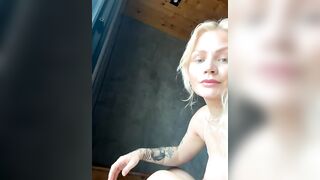 RayaMayvii - Skinny blonde in lingerie chats and teases nicely on the bed in front of the camera