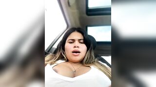 melanny10 - Big titted slut puts banana in her pussy in car